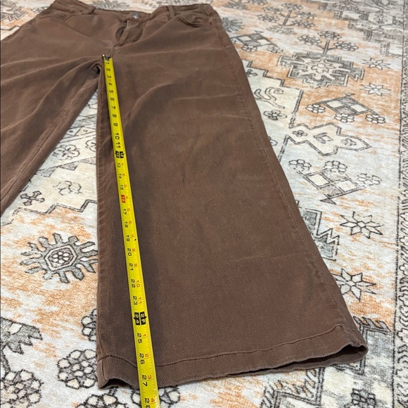 NWOT ENTRO L brown wide leg 💯 cotton jeans *see photos, about size 12 - Picture 5 of 10